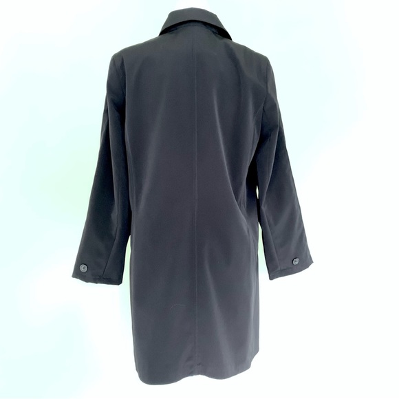 London Fog Towne Collection Black Trench Coat with Floral Lining, Women's Medium - Picture 3 of 8